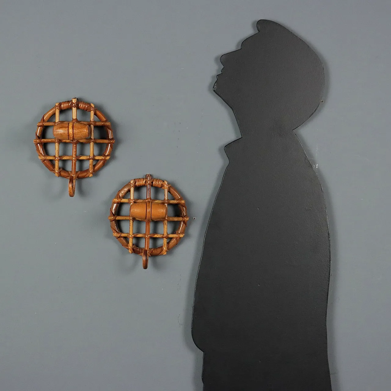 Pair of bamboo coat hangers, 20th century 2