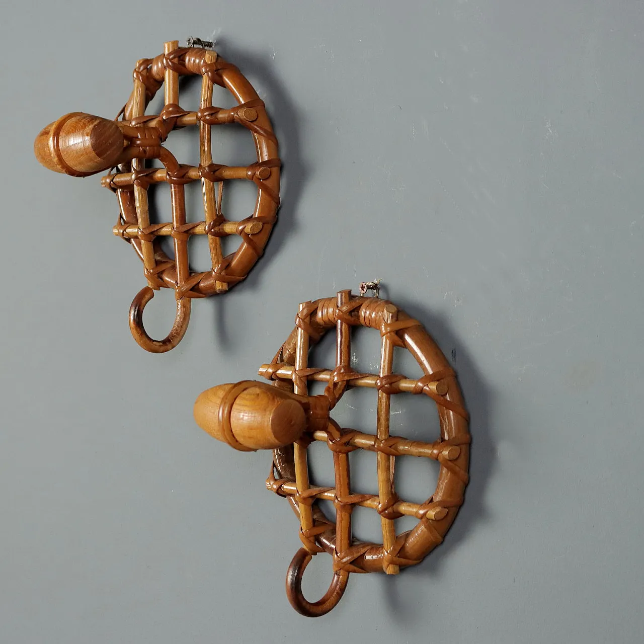 Pair of bamboo coat hangers, 20th century 3