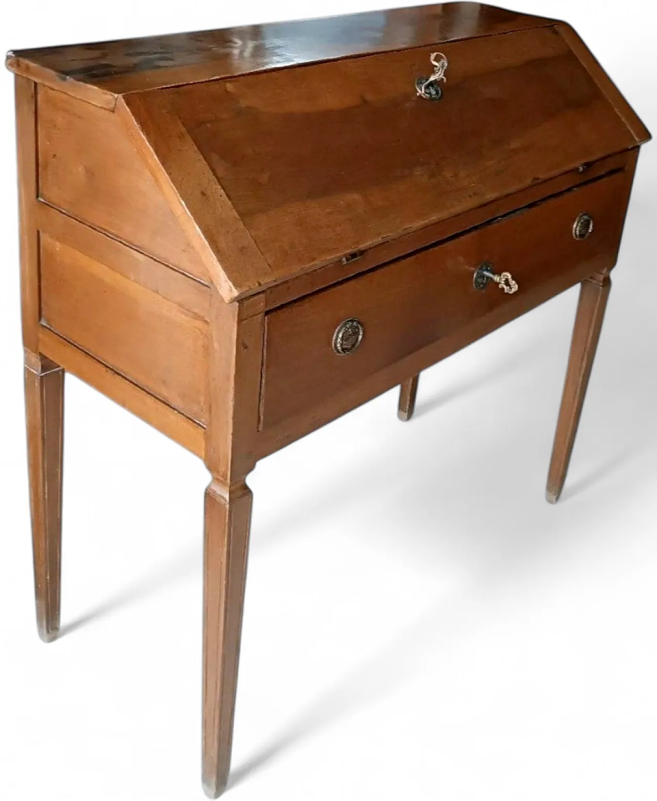 Writing desk with flap and a solid walnut drawer, late 18th century 11
