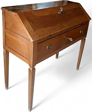 Writing desk with flap and a solid walnut drawer, late 18th century