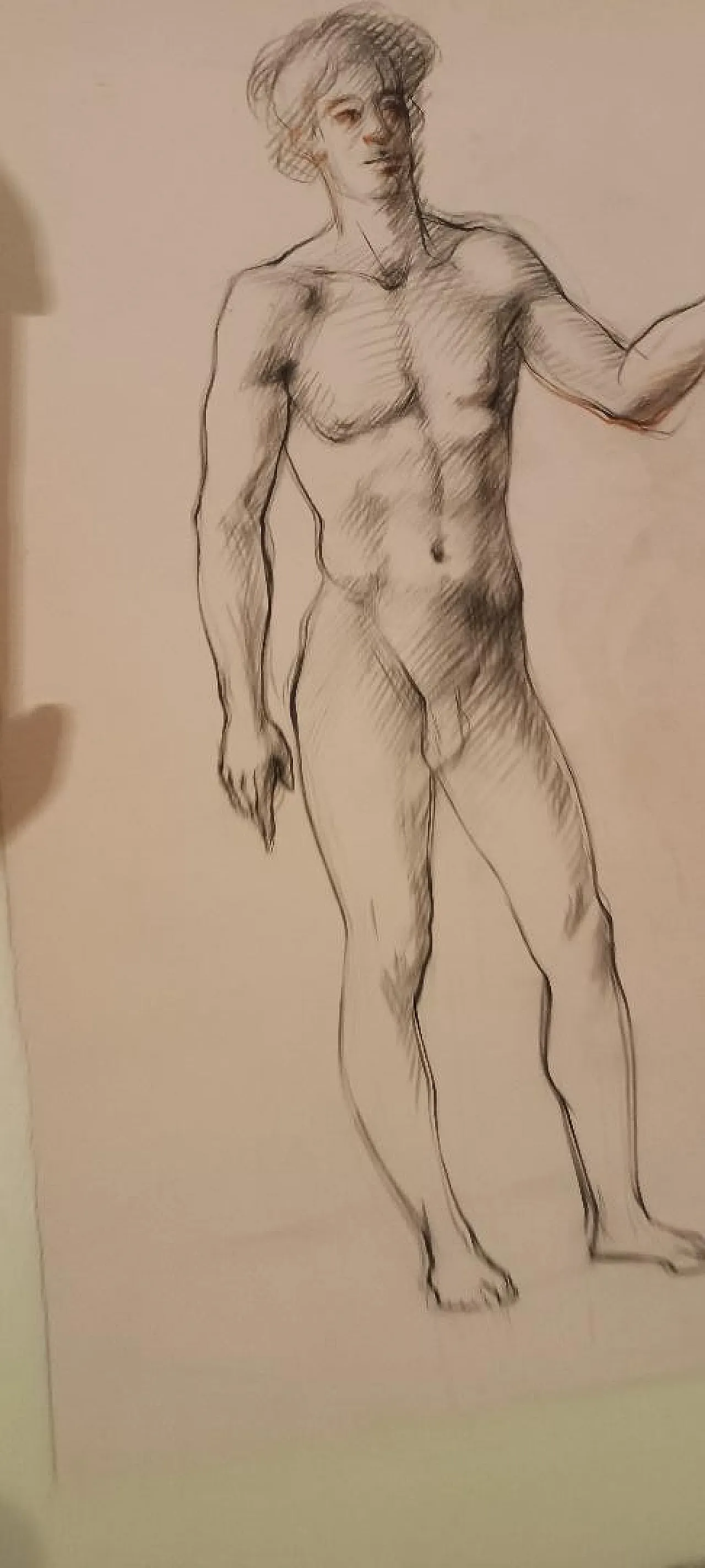 Nudi maschile e femminile, disegni a matita, metà '900 7