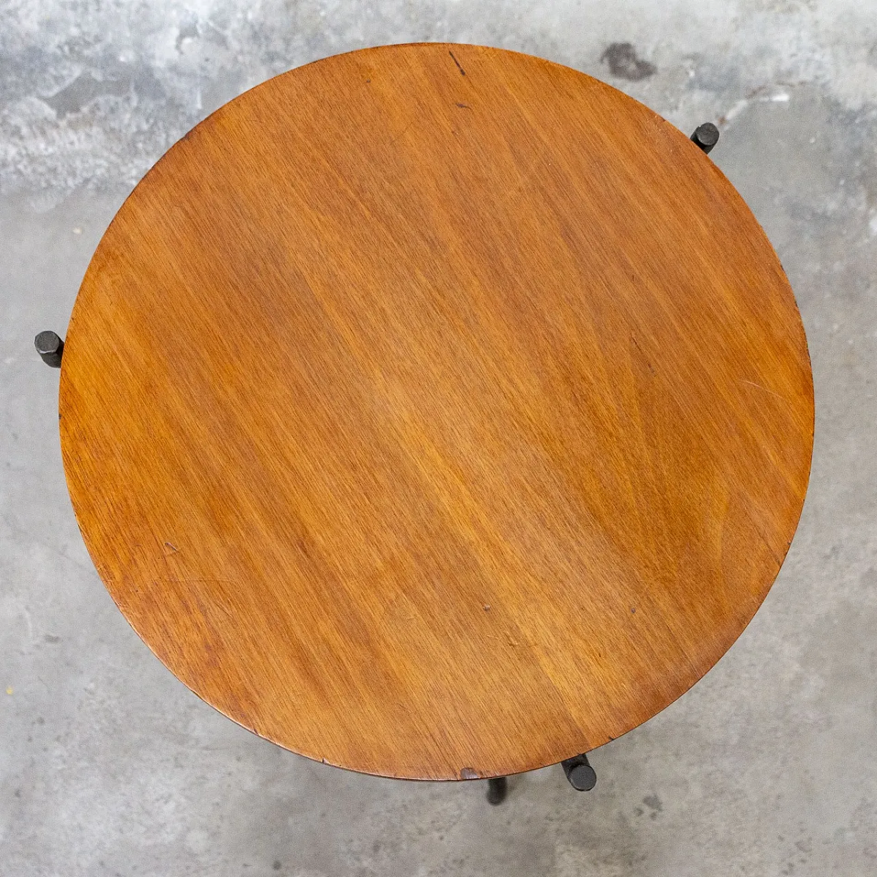 Tavolino in noce e ferro, anni '40 2