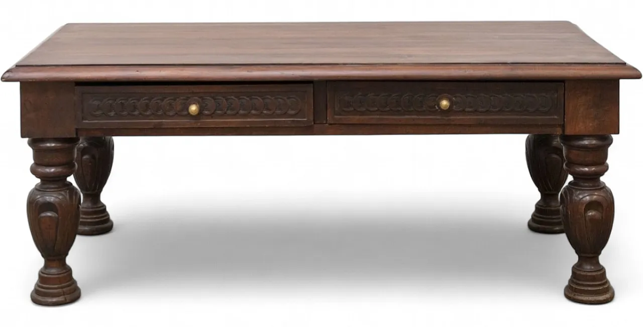 Tavolo basso in legno di noce, '900 9