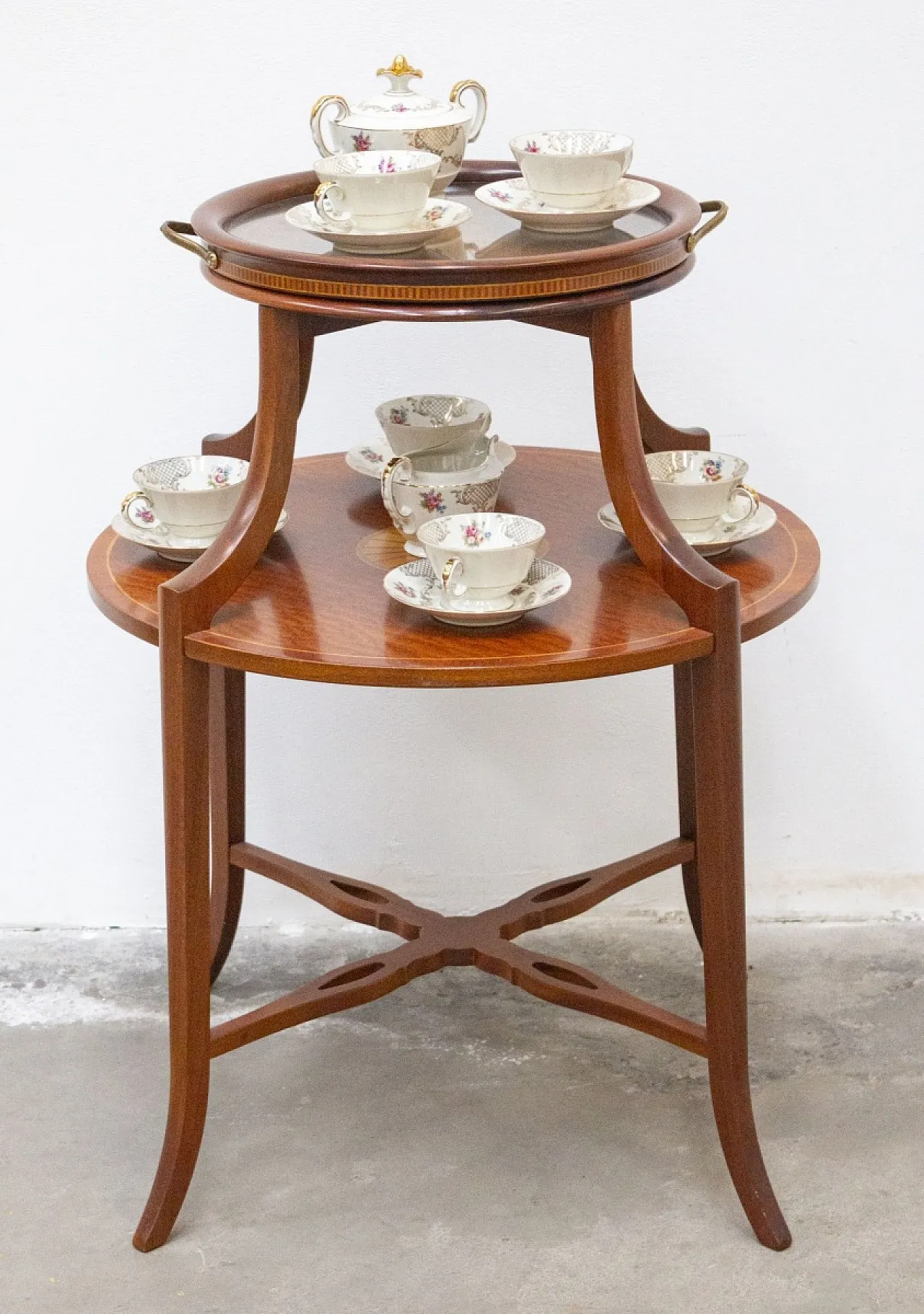 Cake table with removable wooden tray, 20th century 11
