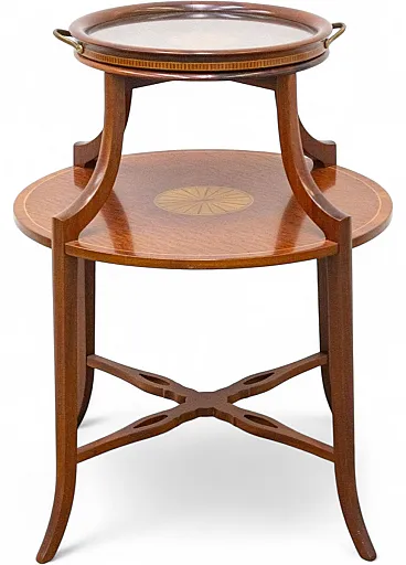 Tavolino per dolci con vassoio asportabile in legno, '900