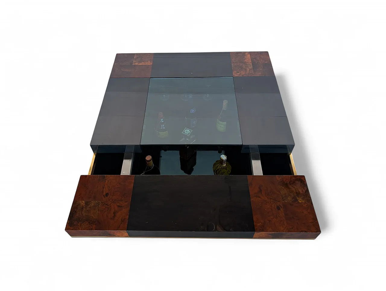 Container bar table in briar wood, Italy 1970 4