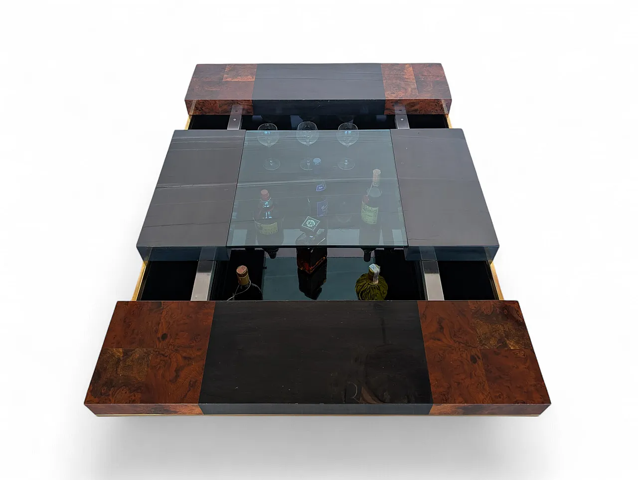 Container bar table in briar wood, Italy 1970 5