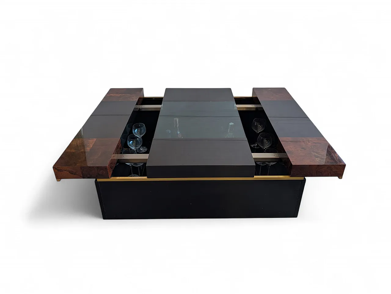 Container bar table in briar wood, Italy 1970 6