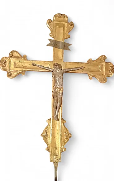 Gilded wooden crucifix, 18th century