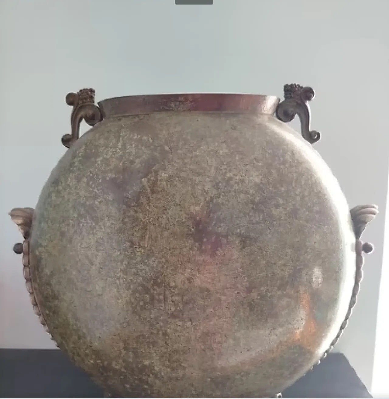 Oxidized brass vase, mid-20th century 1