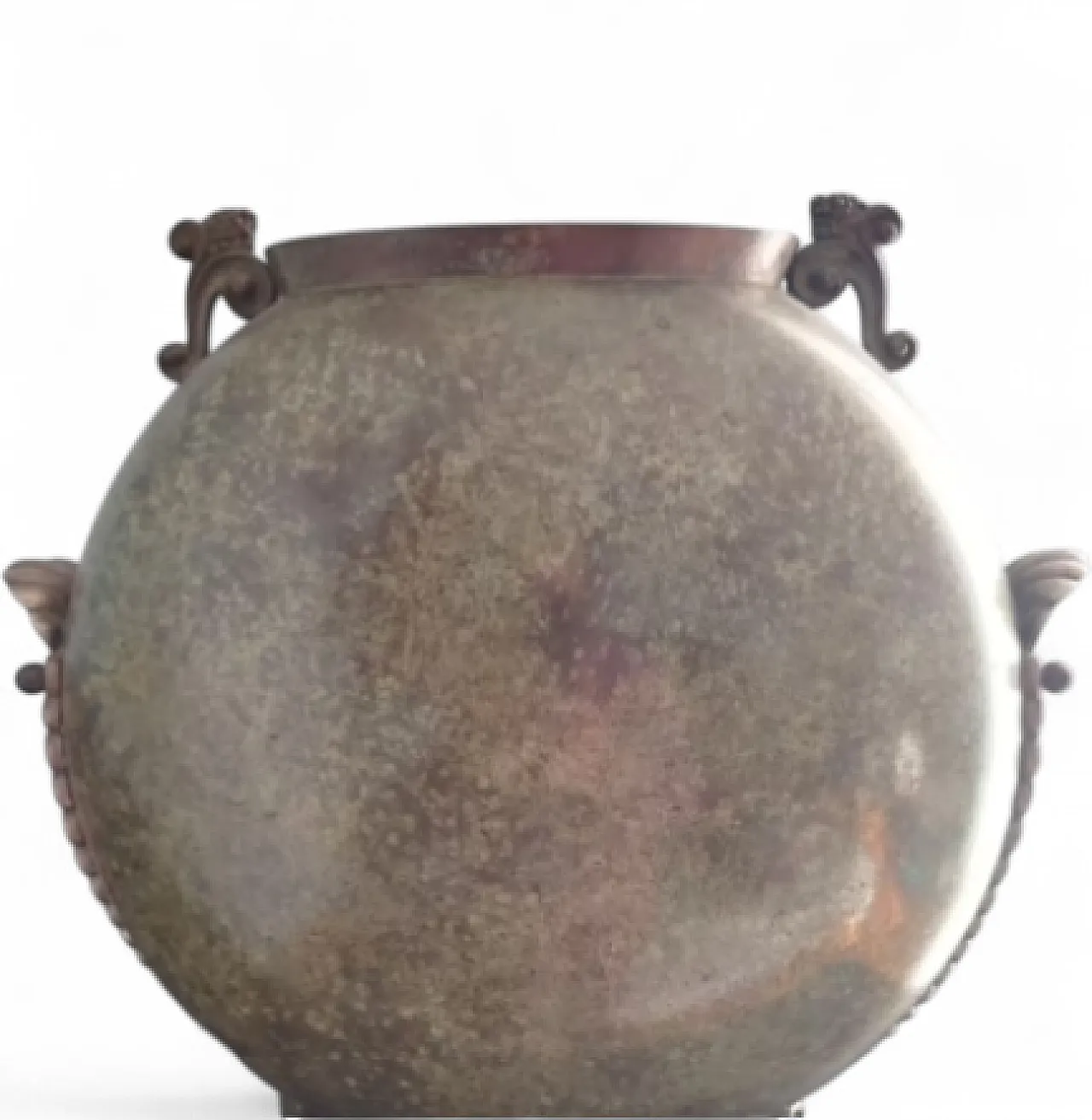 Oxidized brass vase, mid-20th century 4