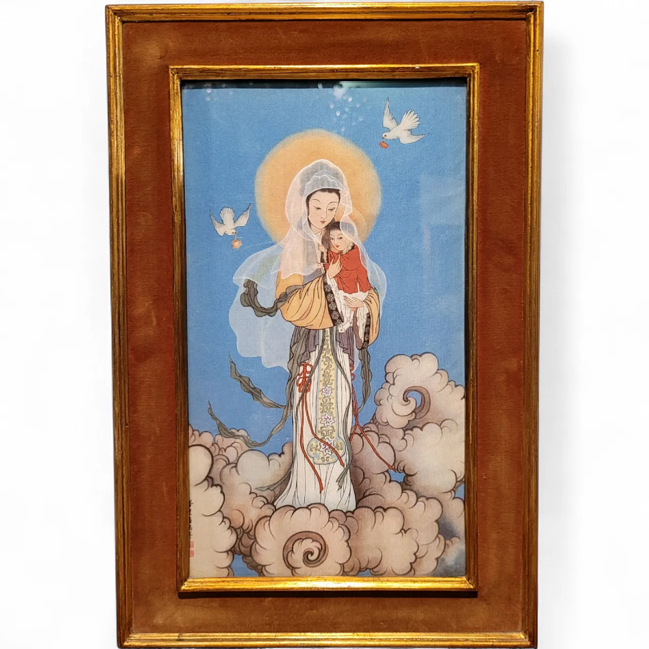 Our Lady of China - Print on silk, China, 20th century 5