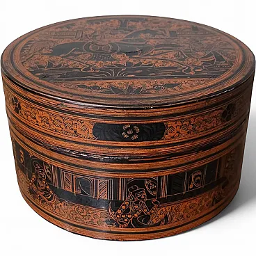 Betel box in lacquer, Burma, 19th century