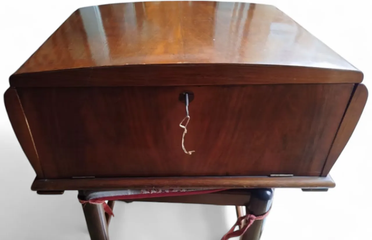 Three-drawer lined wooden cutlery holder, early 20th century 4