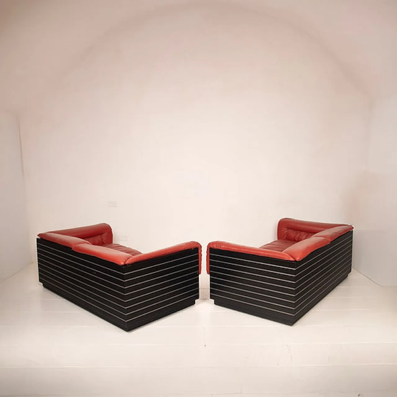 Pair of Strato sofas by Giovanni Offredi for Saporiti, 1970s 8