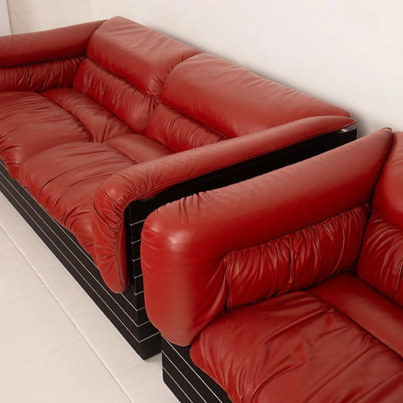 Pair of Strato sofas by Giovanni Offredi for Saporiti, 1970s 14