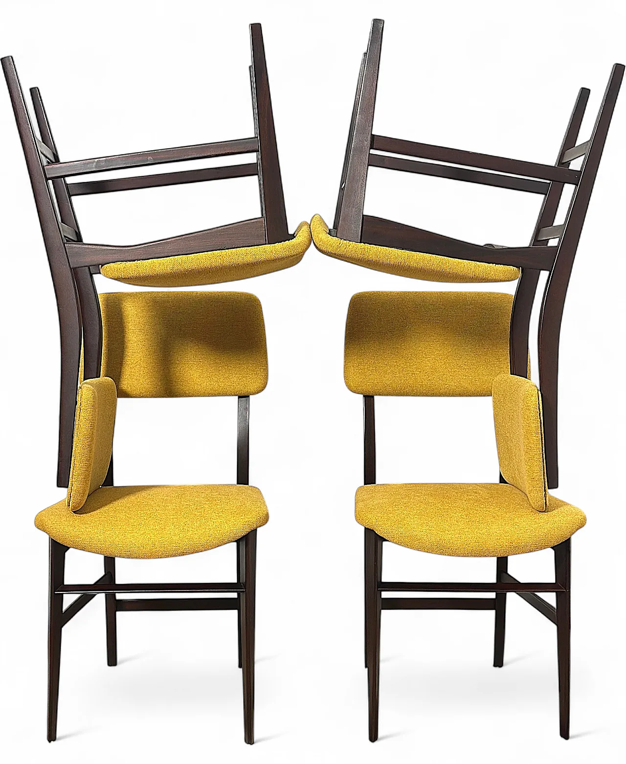 4 teak chairs, 60s 20