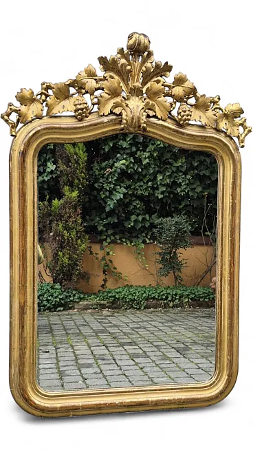 Mirror with vine shoot carving, 19th century
