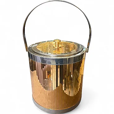 Mid-Century Modern brass and silver plated ice bucket by Lidian, 1970s