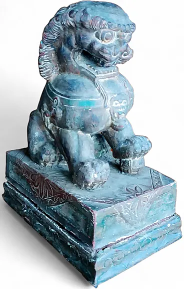 Cane di PHO in legno laccato, primo '900