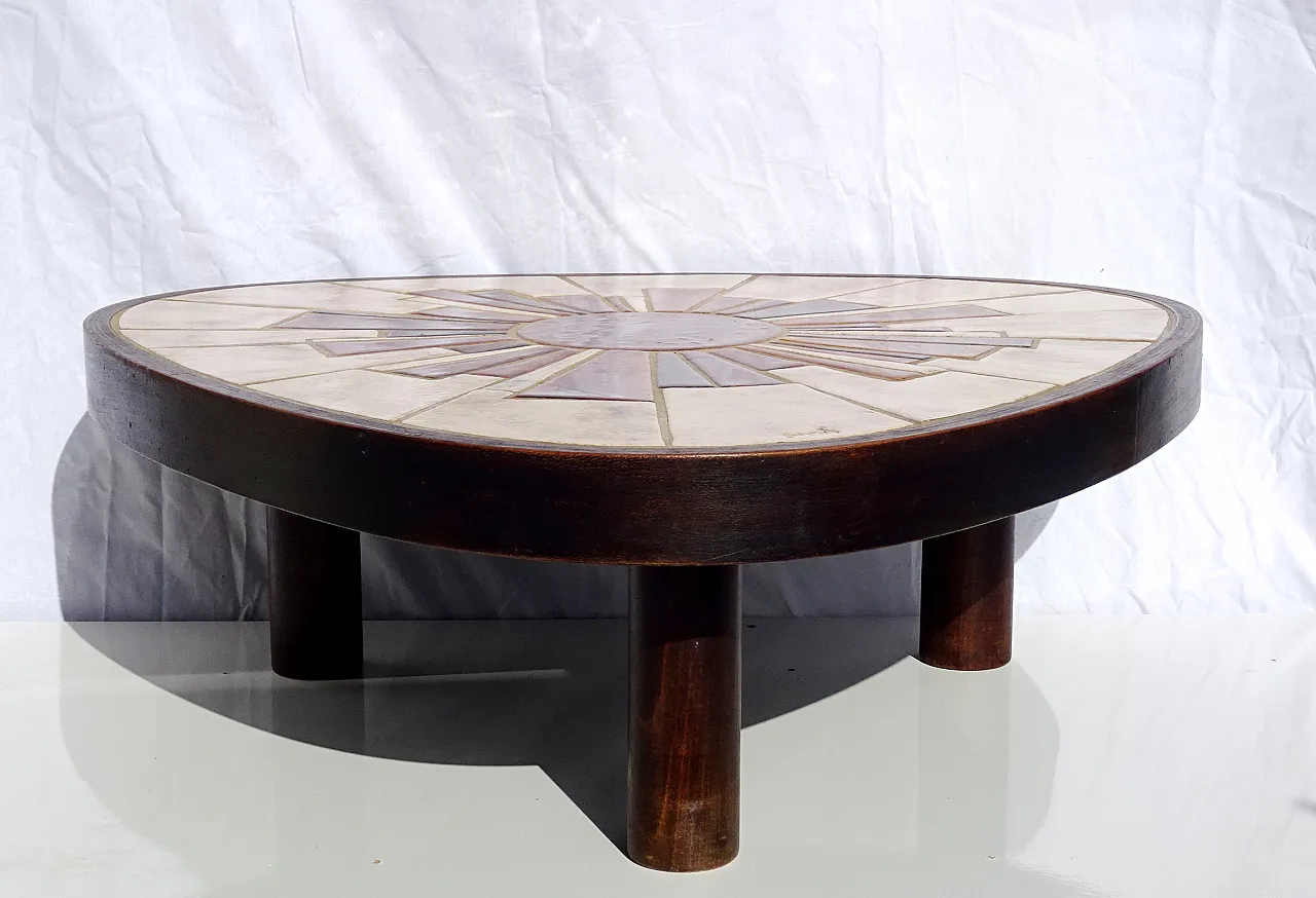 Triangular mid-century coffee table from Vallauris, 50s 2