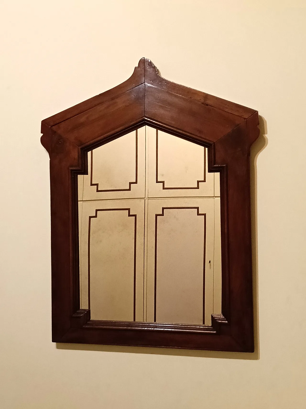 Specchiera con cornice in legno in stile, anni '50 1