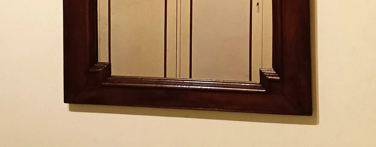 Specchiera con cornice in legno in stile, anni '50 4