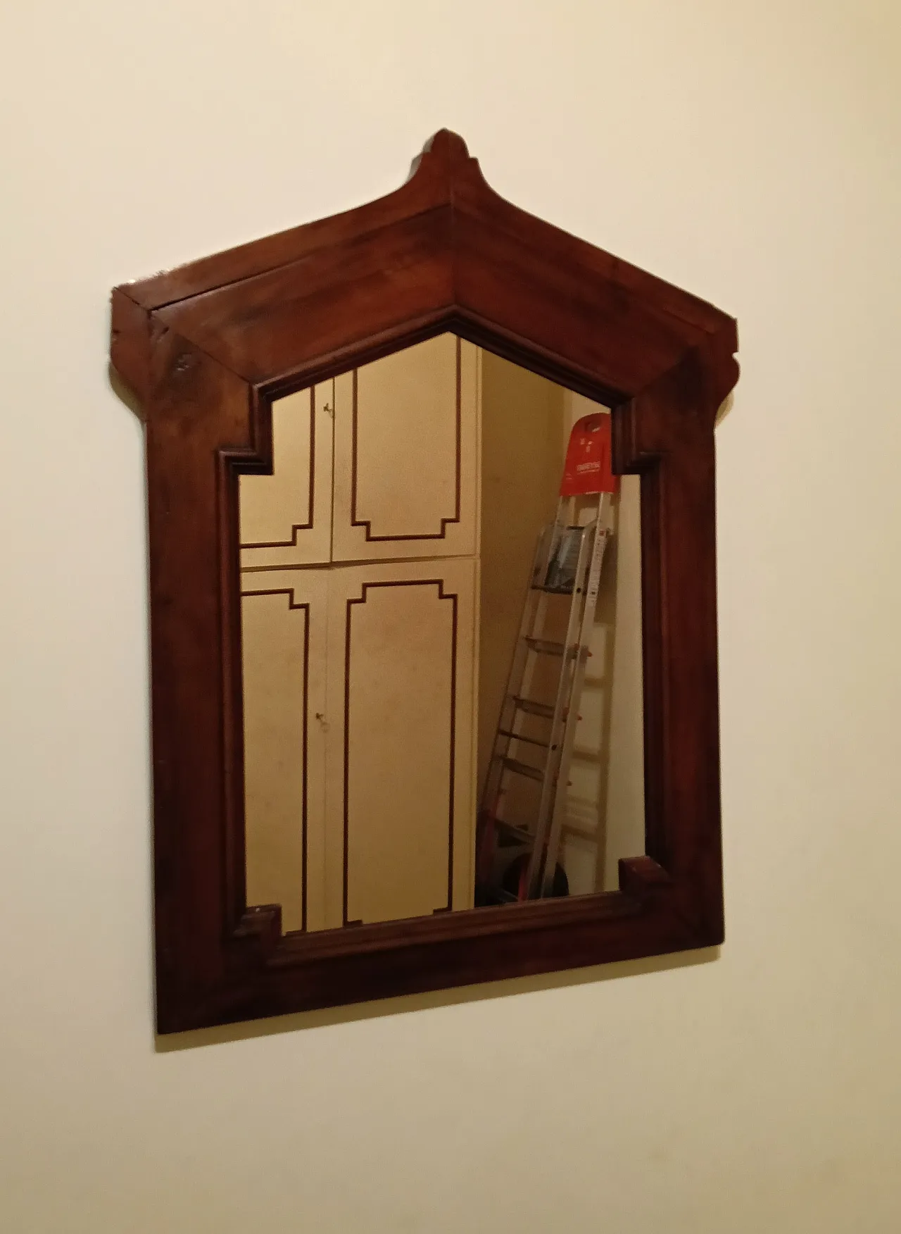 Specchiera con cornice in legno in stile, anni '50 5