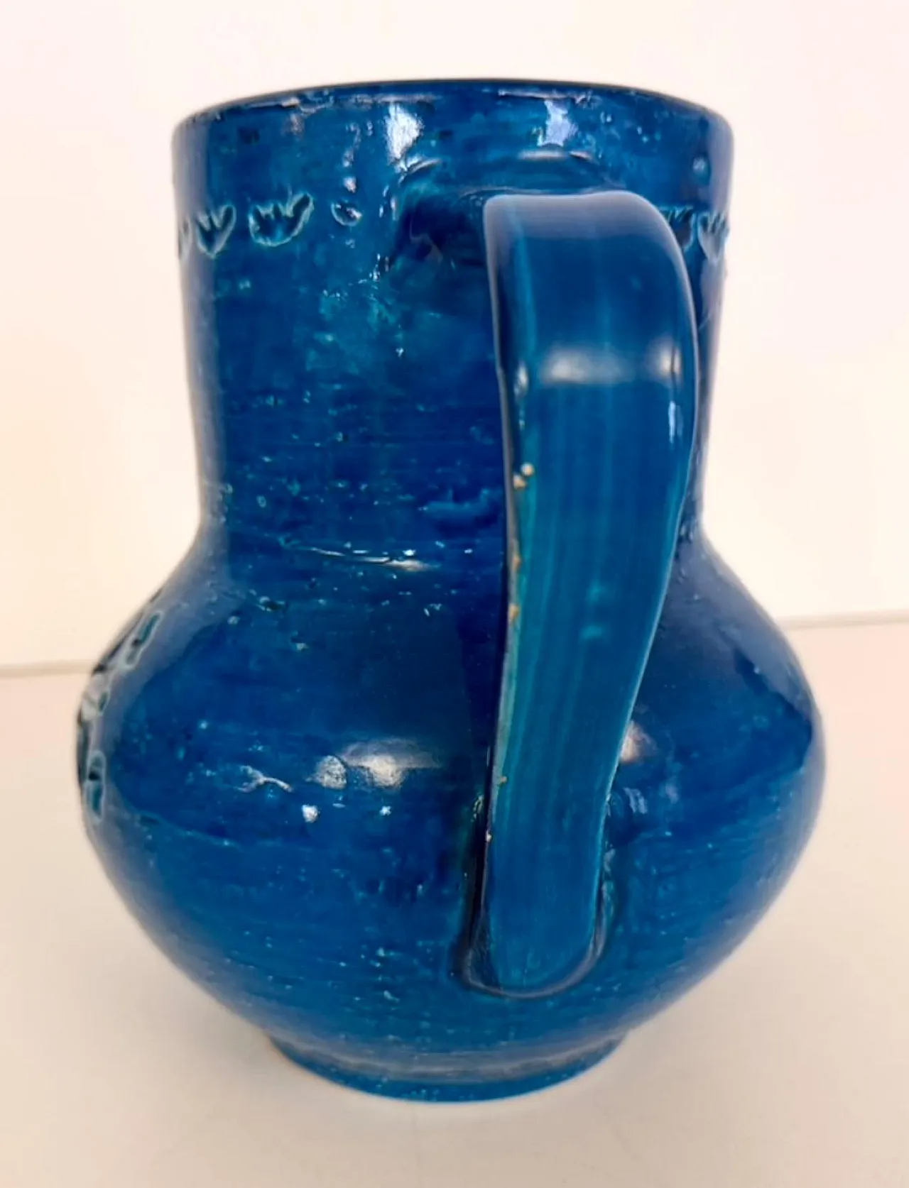 Brocca in ceramica laccata blu di Aldo Londi per Bitossi, anni '70 10