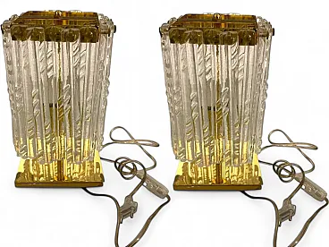Pair of Murano glass table lamps, 1980s