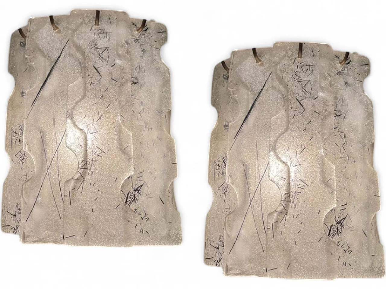 Coppia di applique geometriche in vetro di Murano, anni '70 12