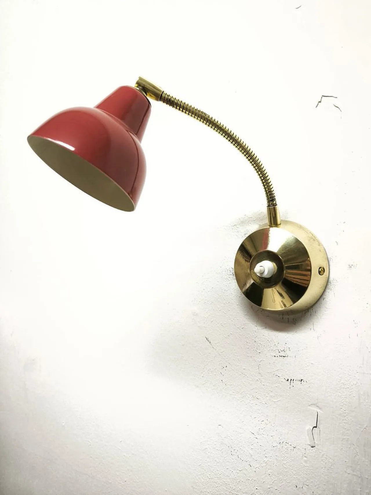 Adjustable wall light with push-button ignition, 1960s 1
