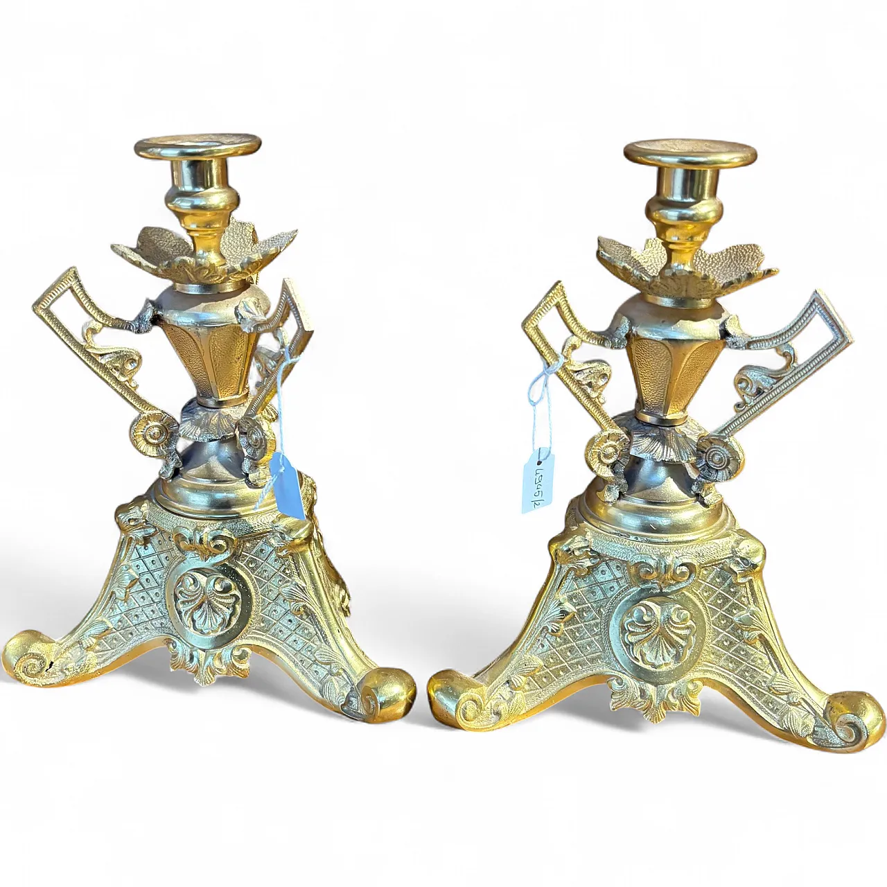Pair of Zechino L. Filippo gold candelabra, 1850 11