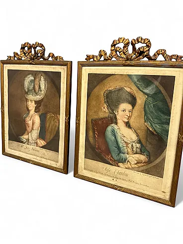 Pair of antique golden frames, Louis Philippe, 19th century