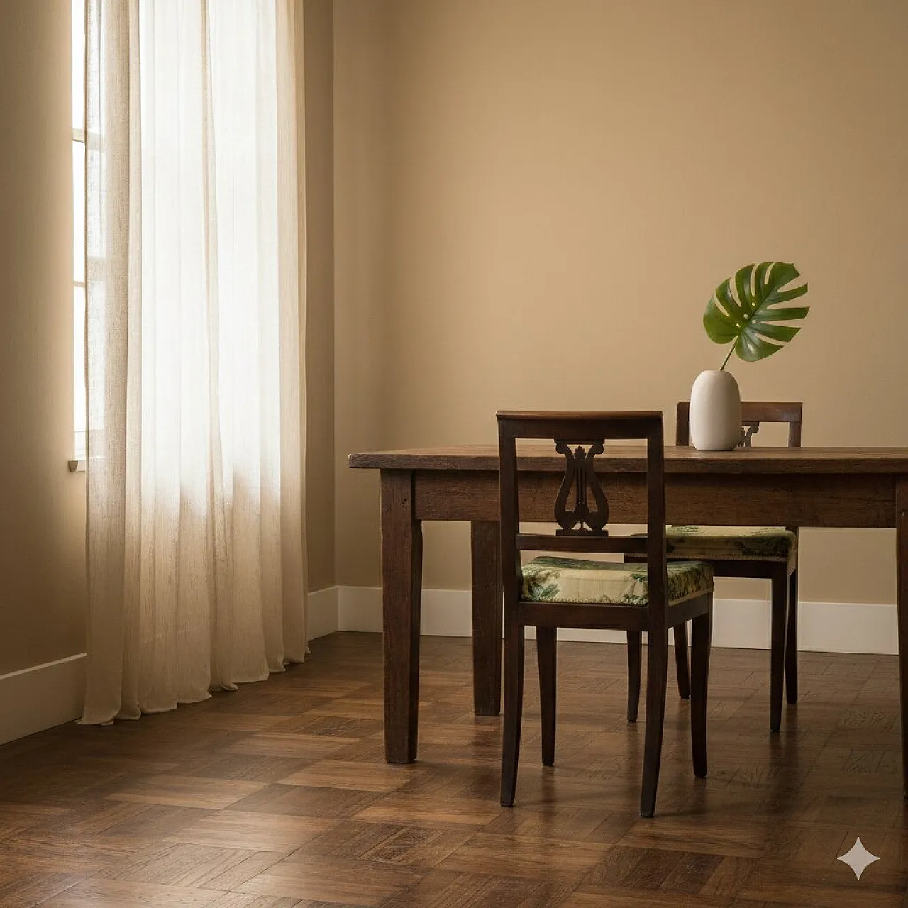 Pair of Directoire walnut chairs, mid-19th century 2