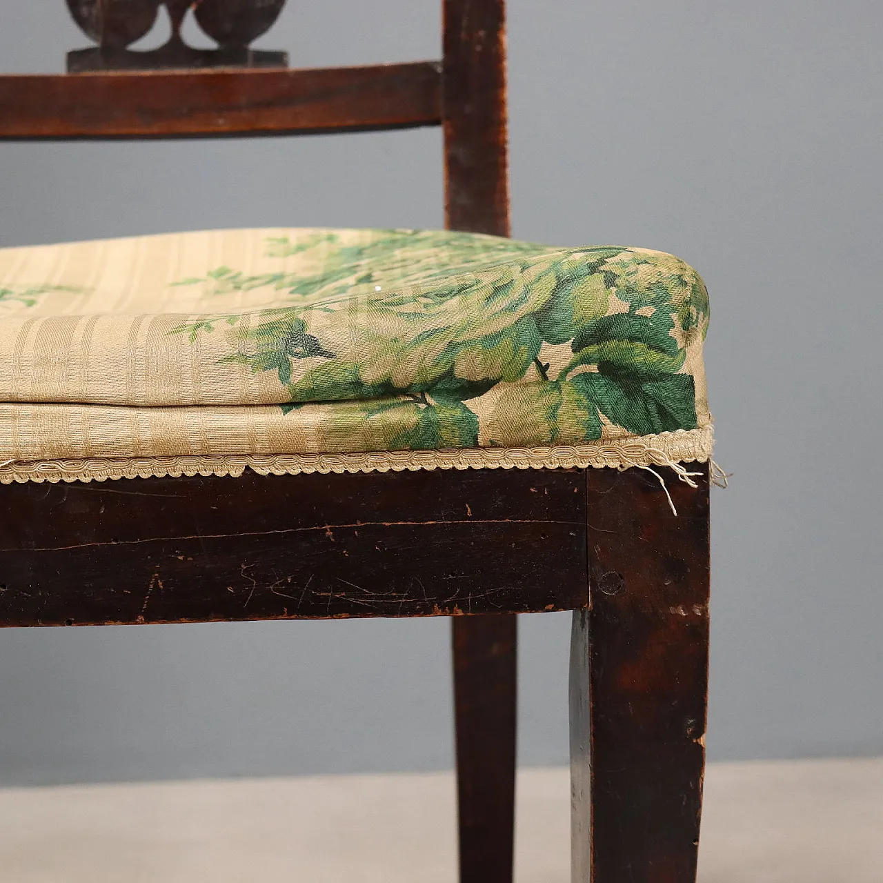 Pair of Directoire walnut chairs, mid-19th century 6