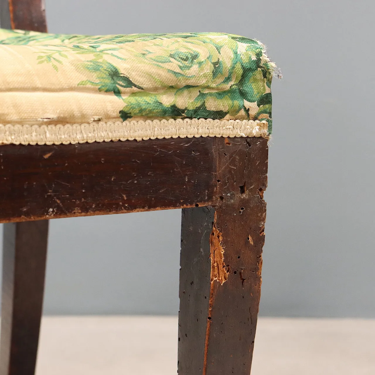 Pair of Directoire walnut chairs, mid-19th century 7