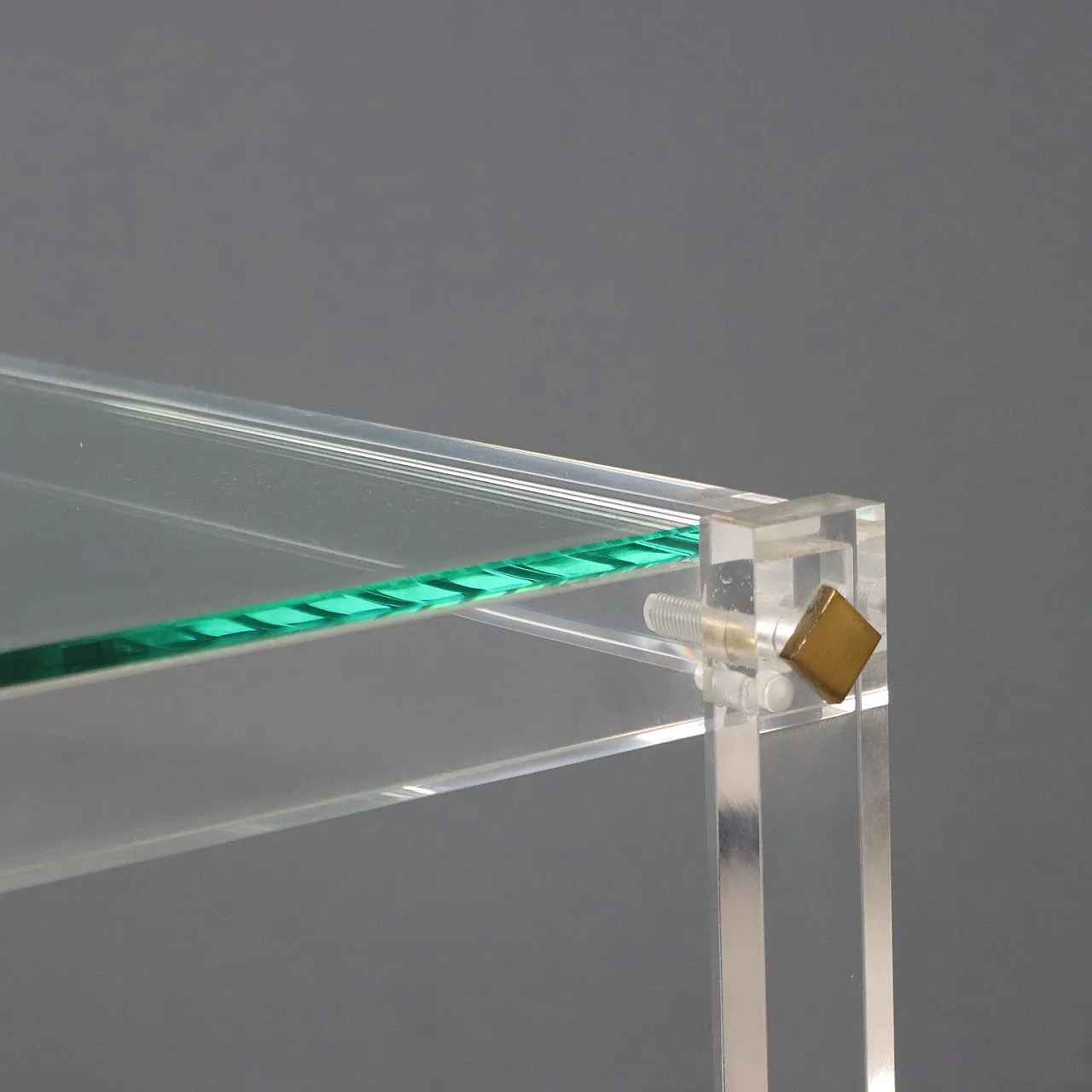 Tavolino con doppio piano in plexiglass e vetro, '900 4