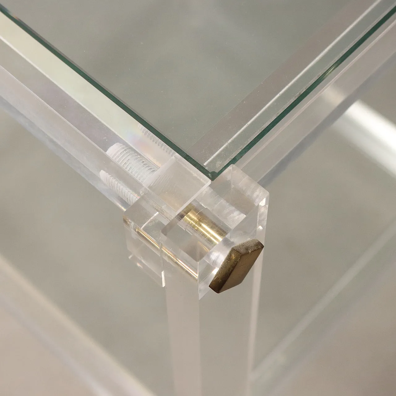 Tavolino con doppio piano in plexiglass e vetro, '900 5