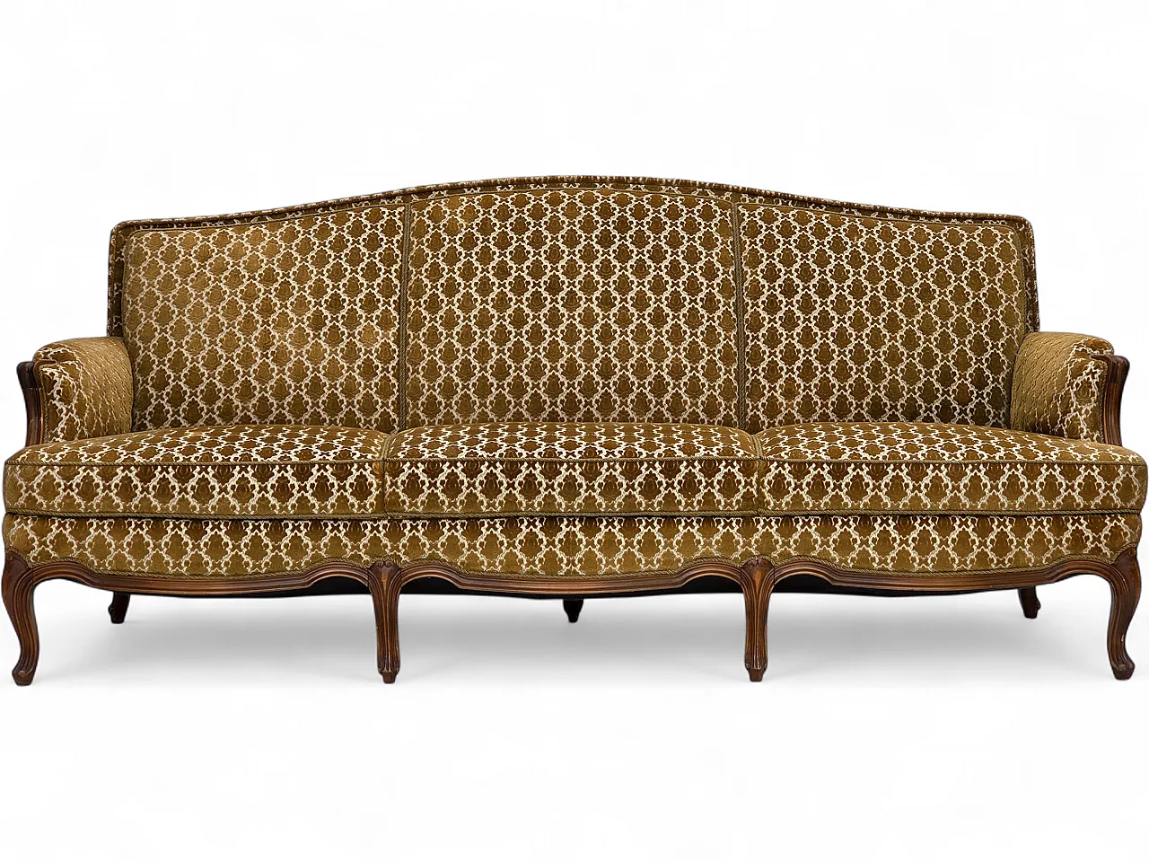 Danish 3-seater sofa, velour, carved ash wood, 1950s 22