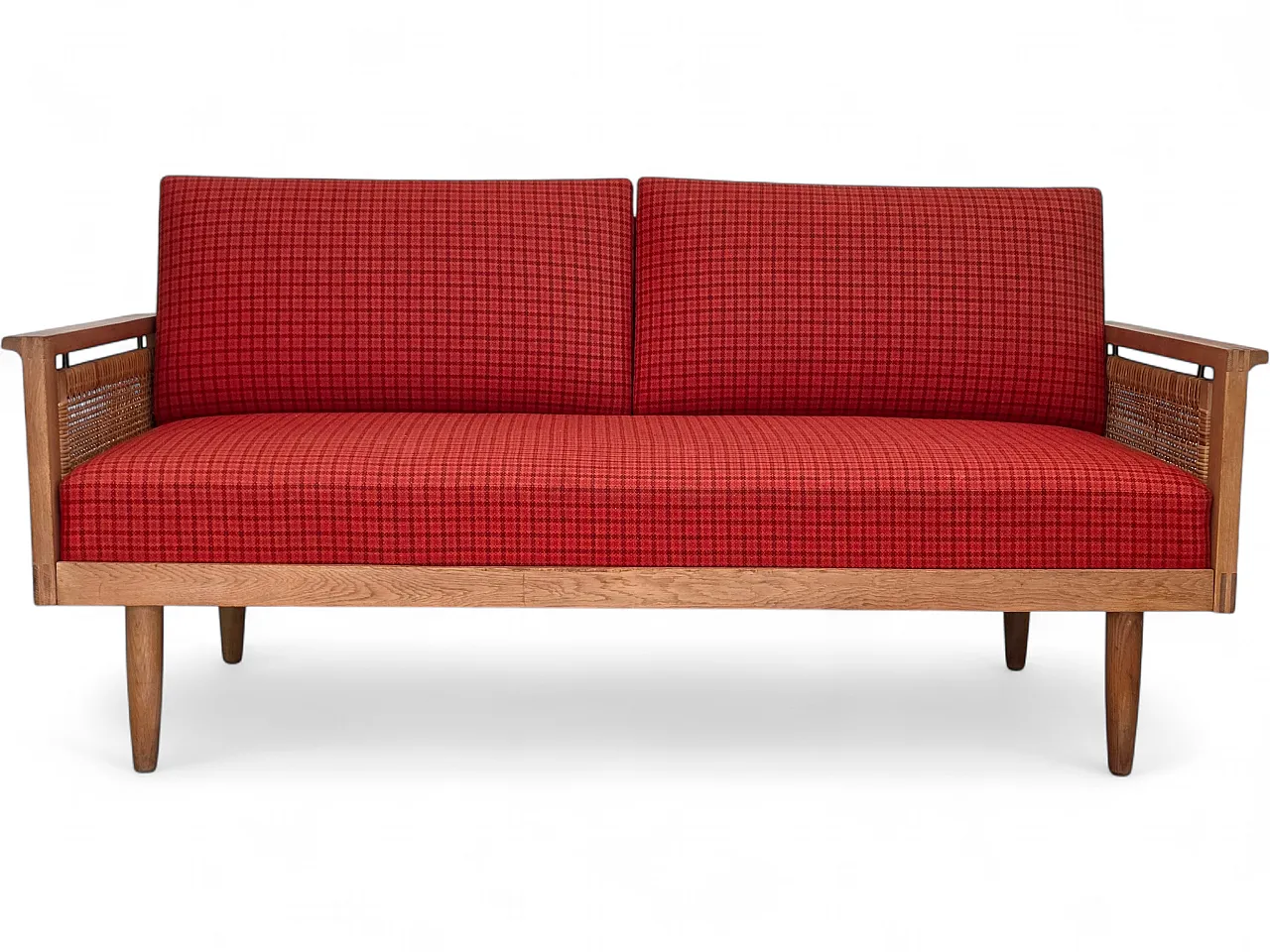 Danish drop-arm daybed by Illum Wikkelsø, wool, 1970s 27