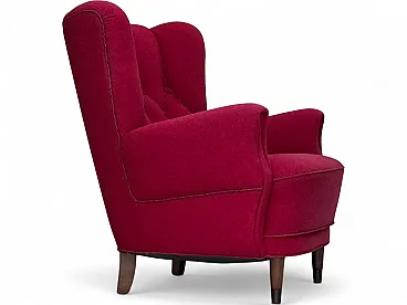 Danish armchair, wool, beech wood legs, 1960s