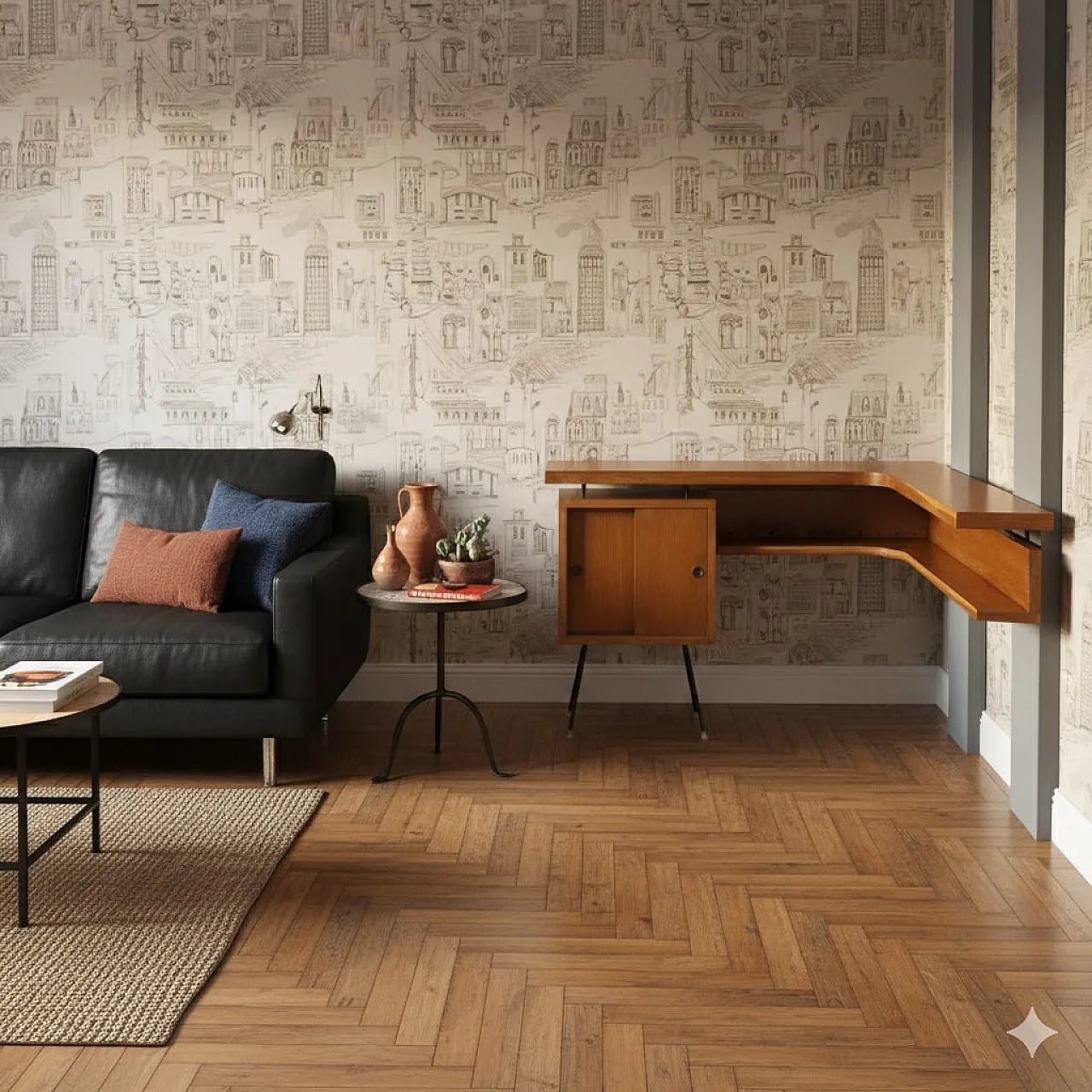 Corner cabinet by Marco Zanuso in oak, 1950s 2