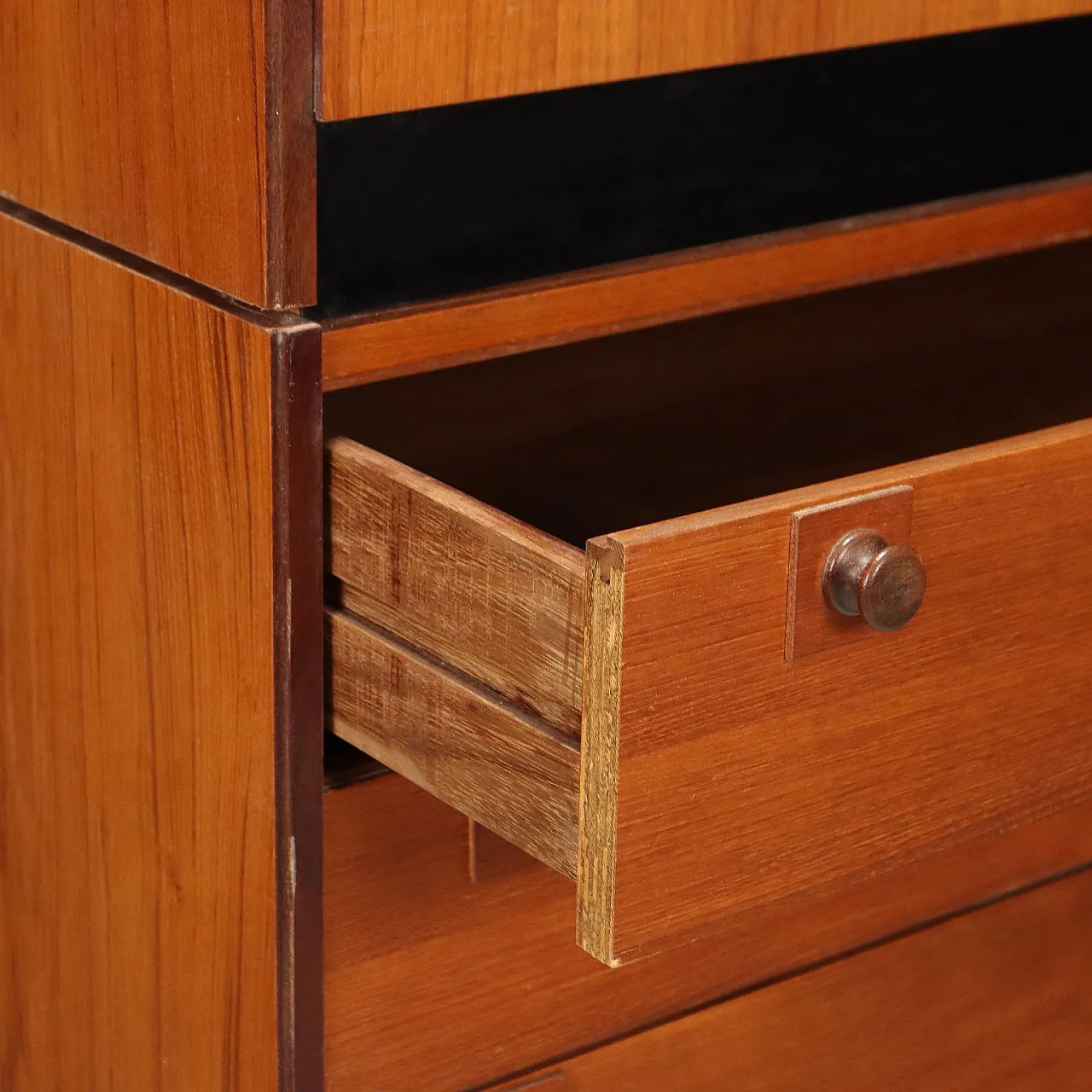 Mobile contenitore impiallacciato teak, '900 8