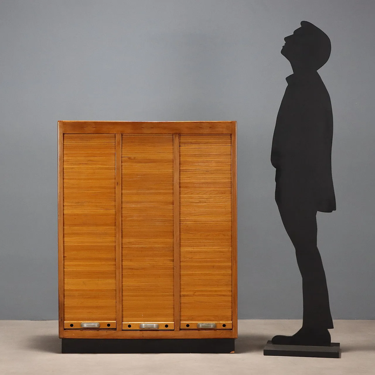 Mobile con ripiani interni in noce formica e alluminio, '900 3