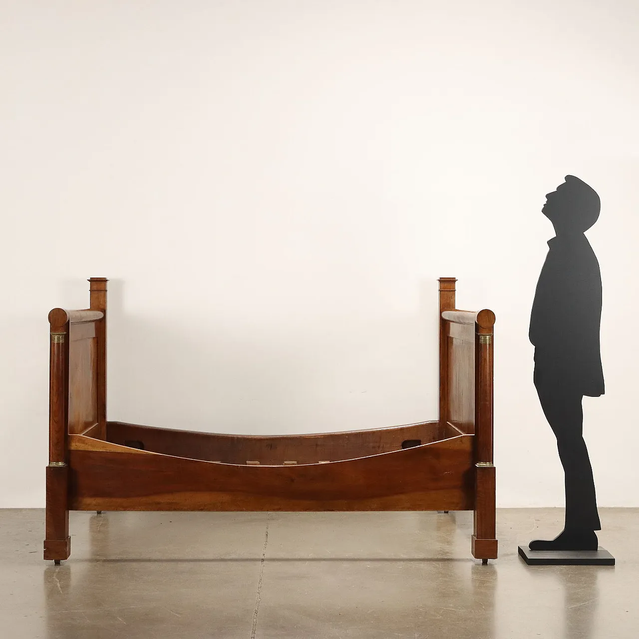 Letto impero in mogano e bronzo cesellato, '800 2