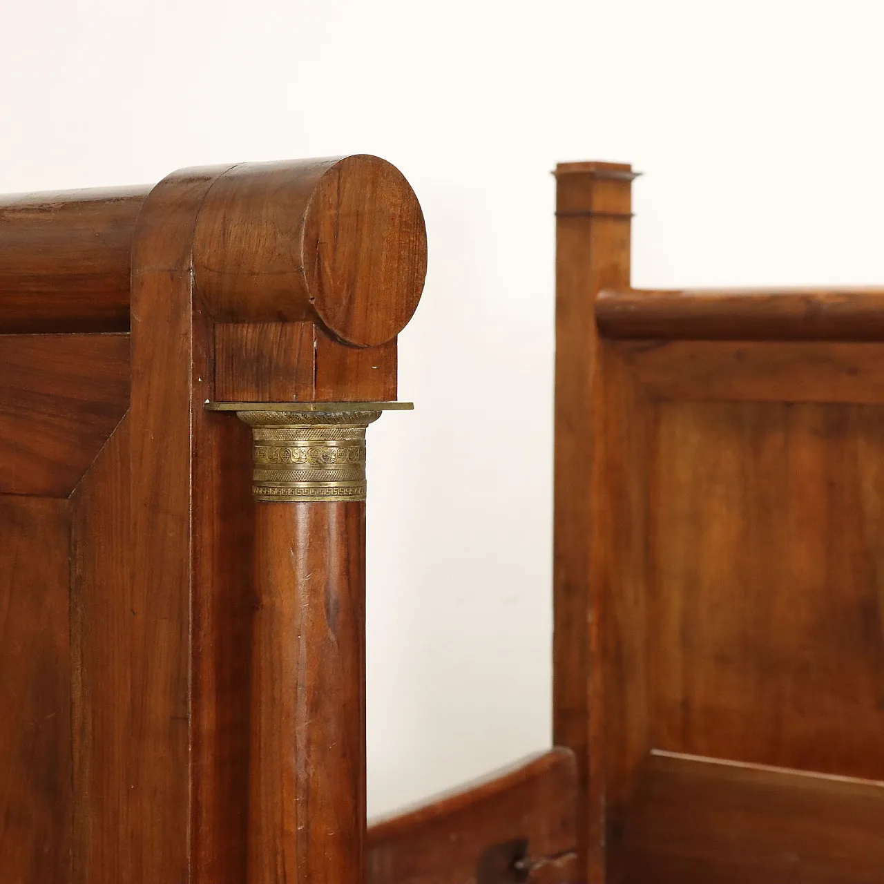 Letto impero in mogano e bronzo cesellato, '800 3