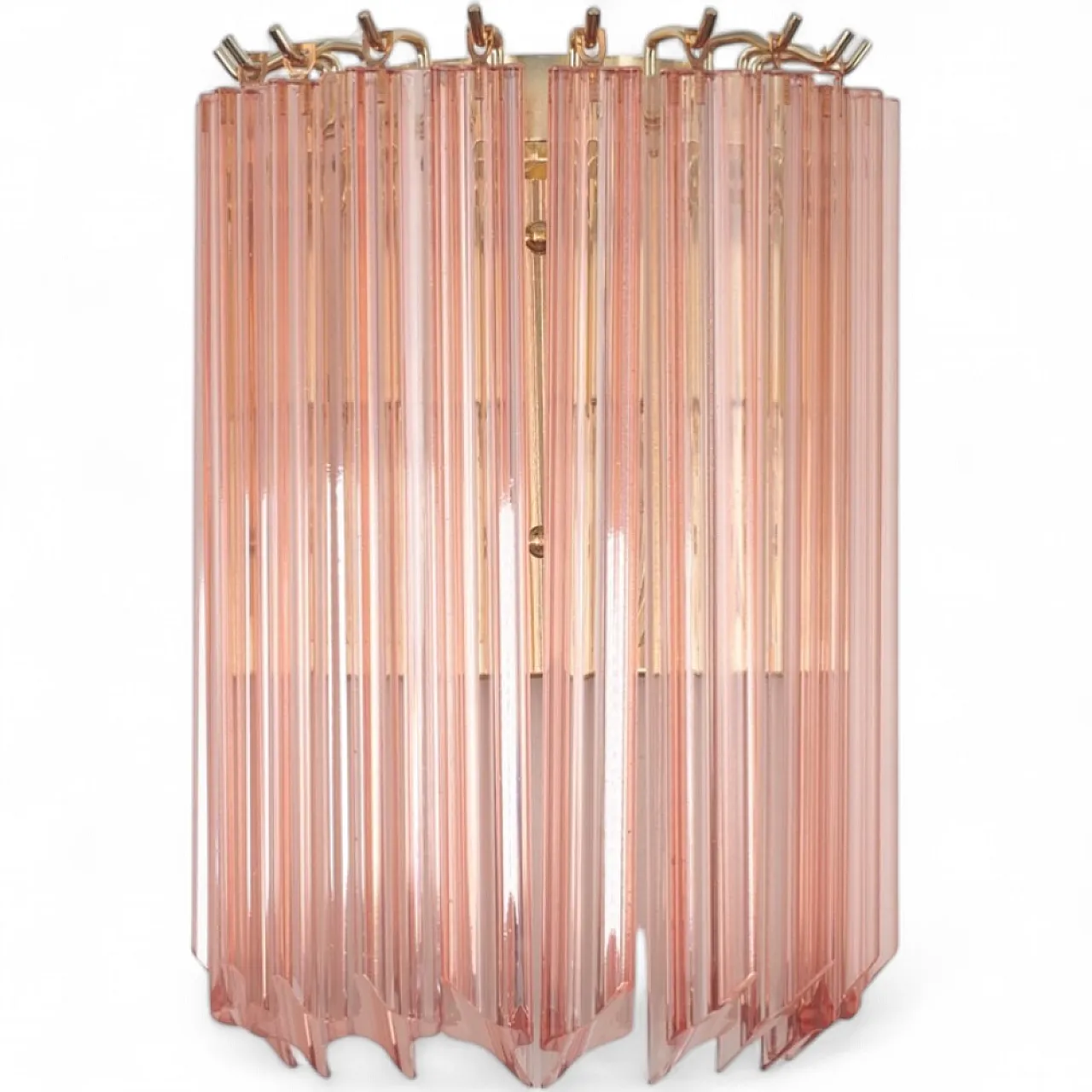 Applique da parete quadriedri in vetro di Murano rosa, anni 2000 14
