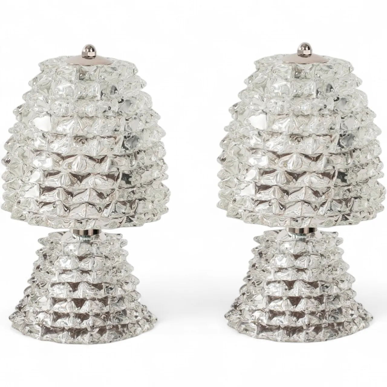 Coppia di lampade da tavolo in vetro di Murano Rostrato,  anni 2000 14