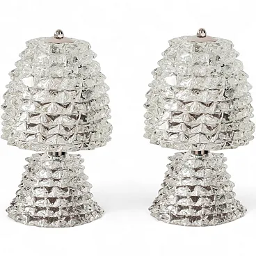 Coppia di lampade da tavolo in vetro di Murano Rostrato,  anni 2000